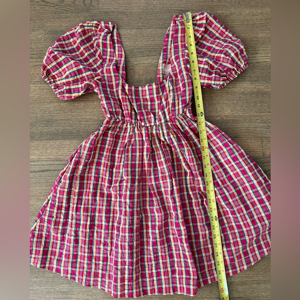 Show Me Your MuMu Smitten Babydoll Dress-Pink Plaid-Size Small - Picture 10 of 13